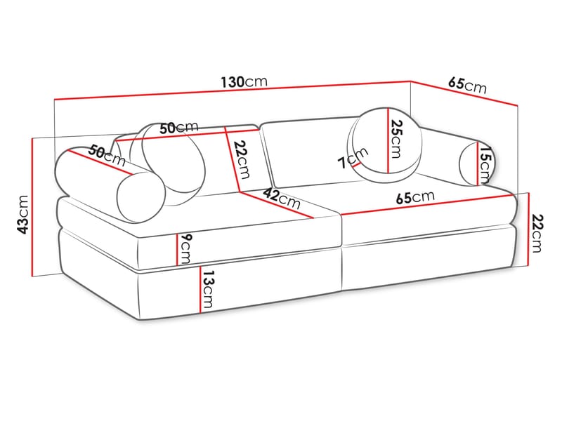 Tharosin Barnesofa - Beige - Møbler - Barnemøbler - Barnesofa