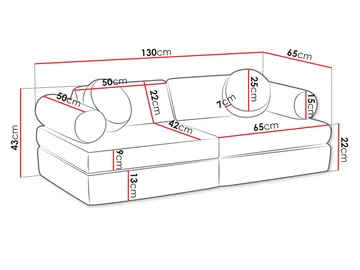 Tharosin Barnesofa - Blå - Møbler - Barnemøbler - Barnesofa