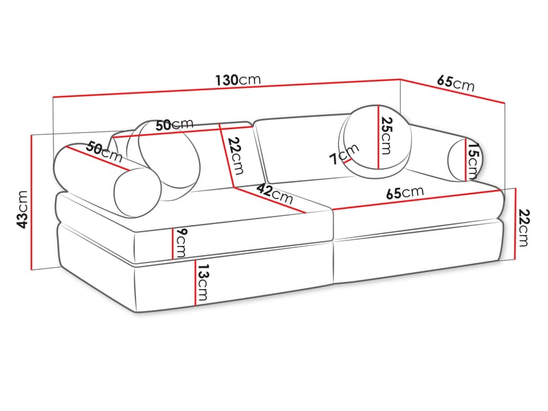 Tharosin Barnesofa - Brun - Møbler - Barnemøbler - Barnesofa