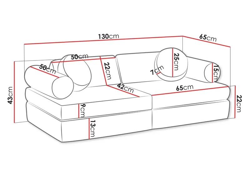 Tharosin Barnesofa - Grønn - Møbler - Barnemøbler - Barnesofa