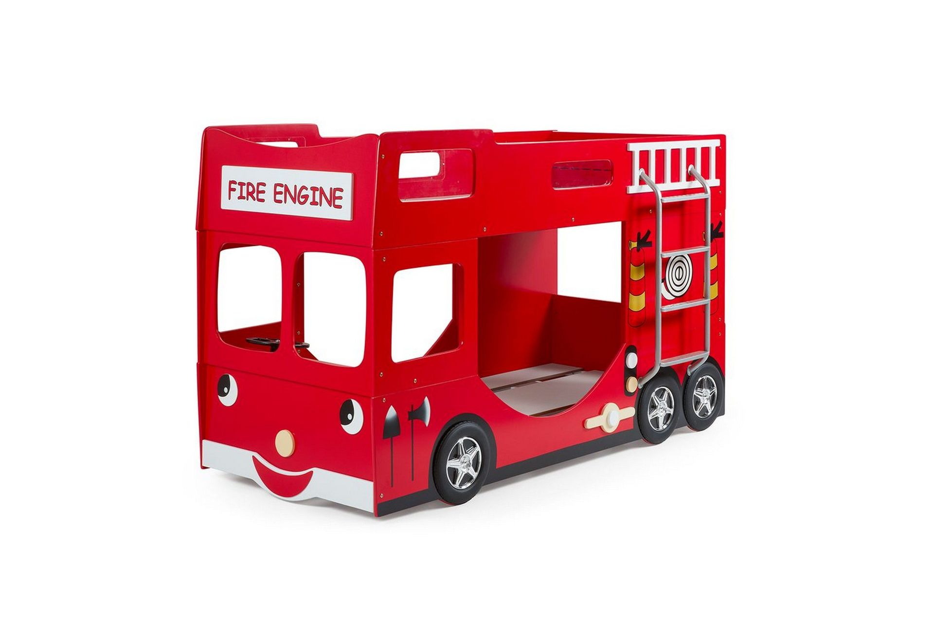 Våningssäng Vipack Brandbil Röd 90x200 cm Med madrass Vipack Red -