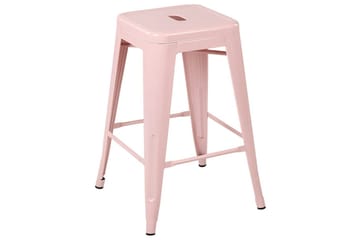 Barstol Beliani Cabrillo set om 2 60 cm Pink - Møbler - Stoler & lenestoler - Barstoler