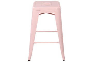 Barstol Beliani Cabrillo set om 2 60 cm Pink - Møbler - Stoler & lenestoler - Barstoler
