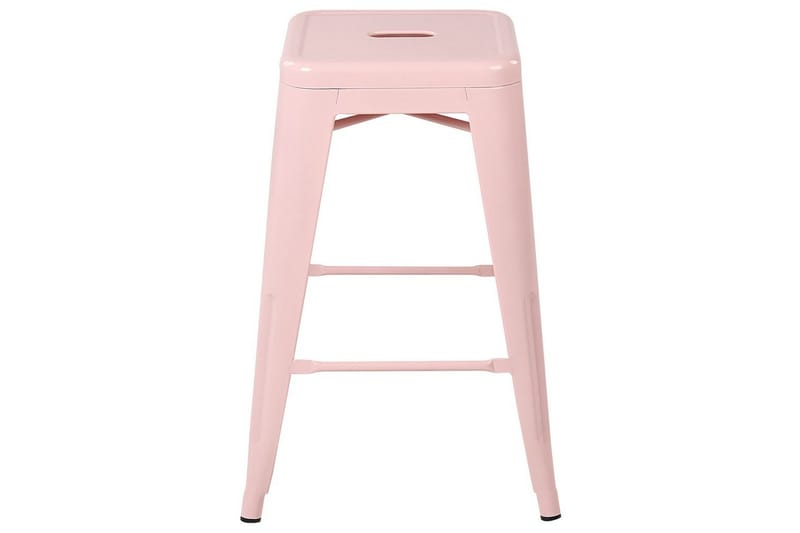 Barstol Beliani Cabrillo set om 2 60 cm Pink - Møbler - Stoler & lenestoler - Barstoler