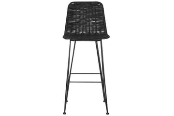 Barstol Beliani Cassita set om 2 Natur-Beige-Svart Black - Møbler - Stoler & lenestoler - Barstoler