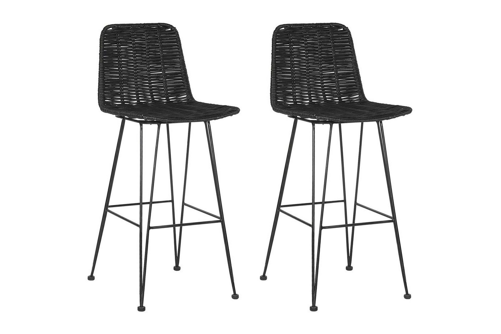 Barstol Beliani Cassita set om 2 Natur-Beige-Svart Black -