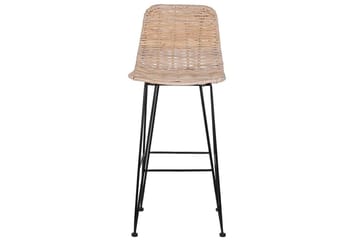 Barstol Beliani Cassita set om 2 Natur-Beige-Svart Natural - Møbler - Stoler & lenestoler - Barstoler