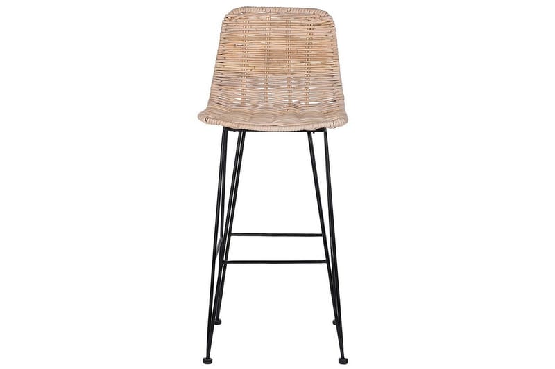 Barstol Beliani Cassita set om 2 Natur-Beige-Svart Natural - Møbler - Stoler & lenestoler - Barstoler