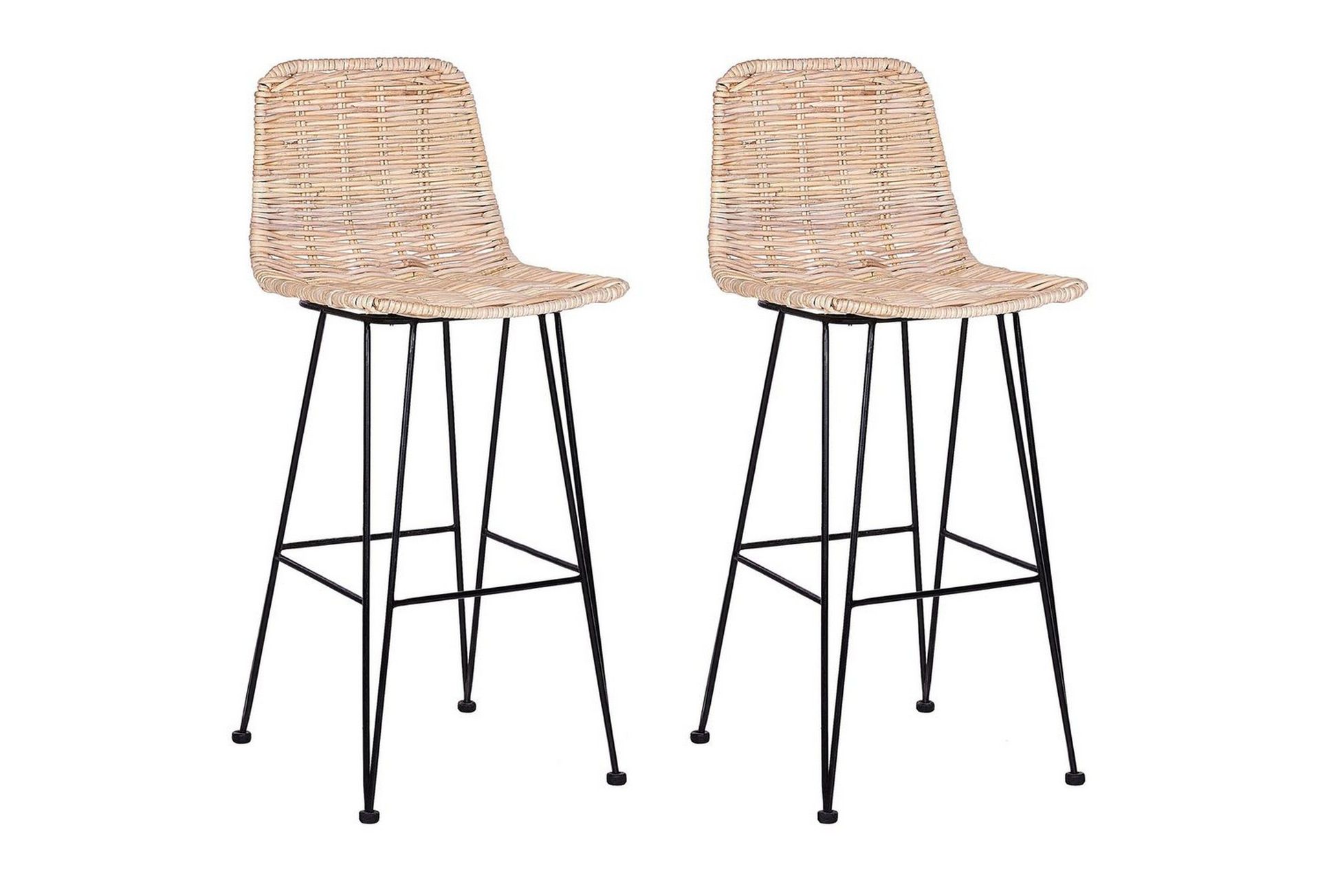 Barstol Beliani Cassita set om 2 Natur-Beige-Svart Natural -