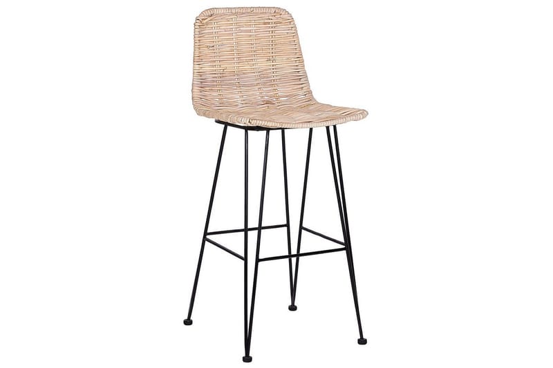 Barstol Beliani Cassita set om 2 Natur-Beige-Svart Natural - Møbler - Stoler & lenestoler - Barstoler