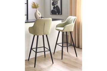 Barstol Beliani Darien set om 2 Grön-Svart Light green - Møbler - Stoler & lenestoler - Barstoler