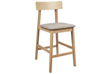 Barstol Beliani Isanti set om 2 Ljus Trä-Beige Taupe - Møbler - Stoler & lenestoler - Barstoler
