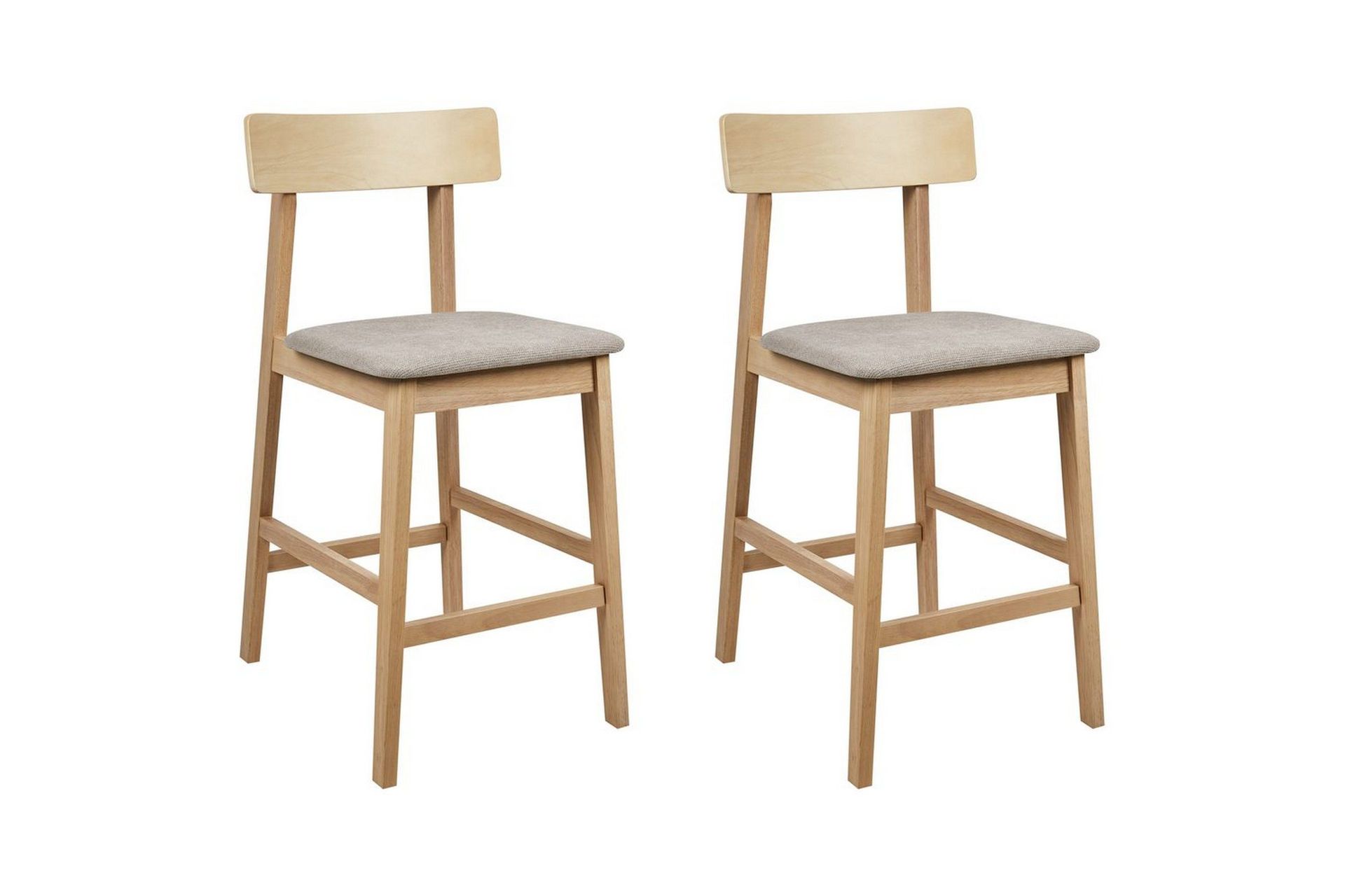 Barstol Beliani Isanti set om 2 Ljus Trä-Beige Taupe -