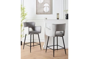 Barstol Beliani Sanilac set om 2 Blå-Svart Light grey VALUE_MISSING_18022 - Møbler - Stoler & lenestoler - Barstoler