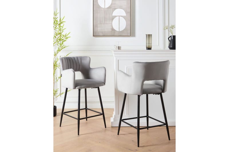 Barstol Beliani Sanilac set om 2 Blå-Svart Light grey VALUE_MISSING_18022 - Møbler - Stoler & lenestoler - Barstoler