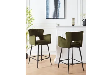 Barstol Beliani Sanilac set om 2 Blå-Svart Olive green VALUE_MISSING_18023 - Møbler - Stoler & lenestoler - Barstoler