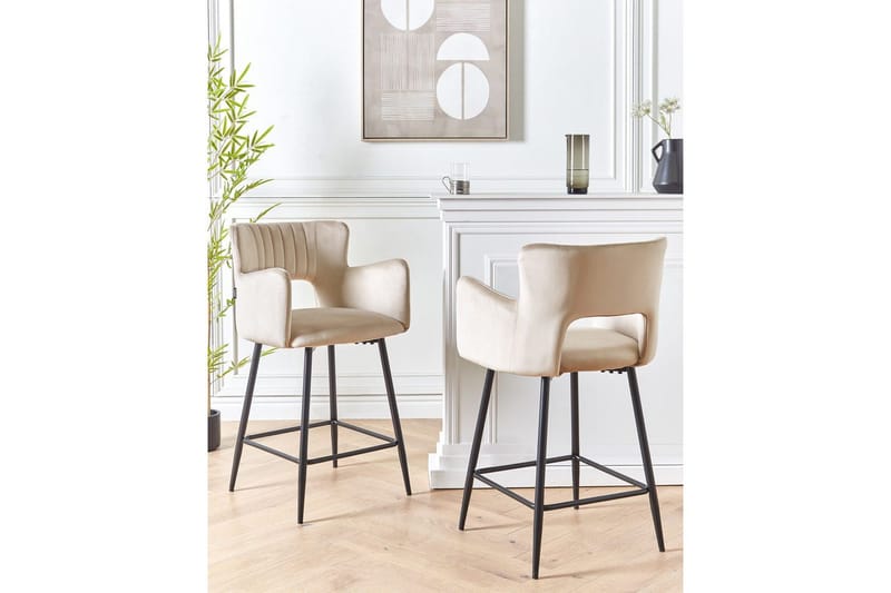 Barstol Beliani Sanilac set om 2 Blå-Svart Taupe VALUE_MISSING_18025 - Møbler - Stoler & lenestoler - Barstoler