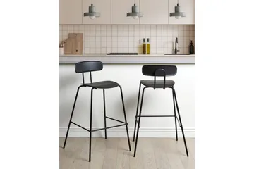 Barstol Beliani Sibley set om 2 Grön Black - Møbler - Stoler & lenestoler - Barstoler
