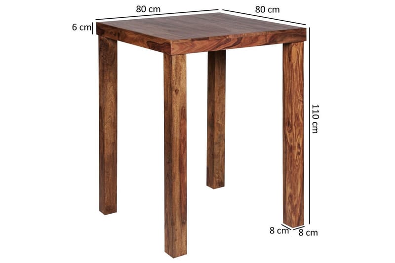 Bartabell Wohnling Stabil heltre Sheesham 80 x 80 x 110 cm - Møbler - Bord - Barbord & ståbord