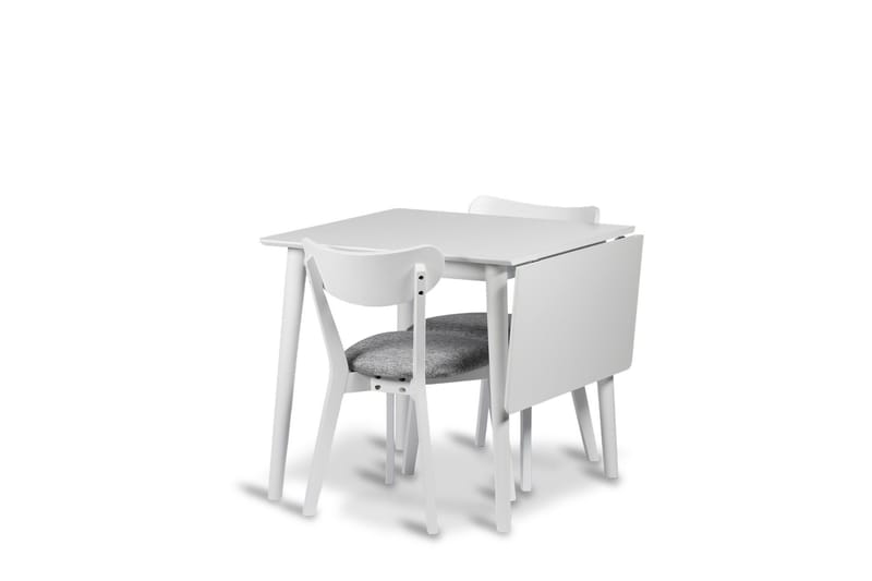 Åland spisegruppe 80-120 cm med 2 stk. Åland stoler, Hvit