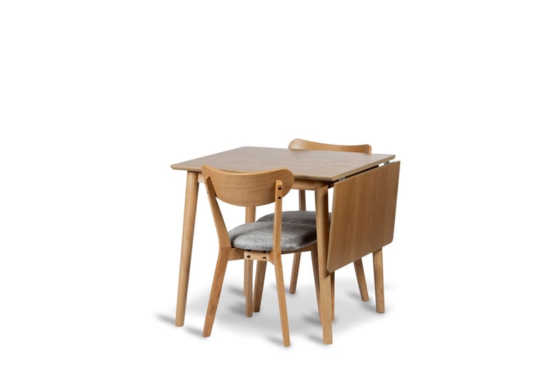 Åland Uttrekkbar Spisegruppe 80-120 cm med 2 Åland Stoler - Brun/Natur - Møbler - Bord - Spisegrupper