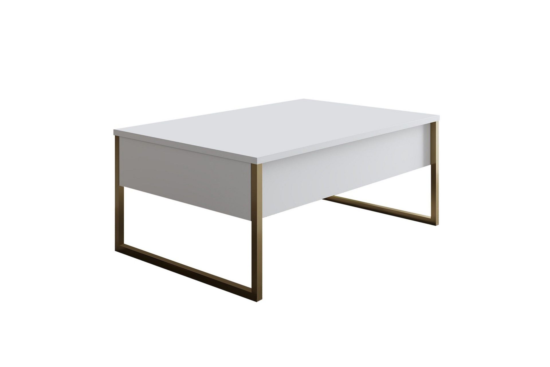 Luxe Sofabord 90x40 cm Hvit/Gull - Hanah Home