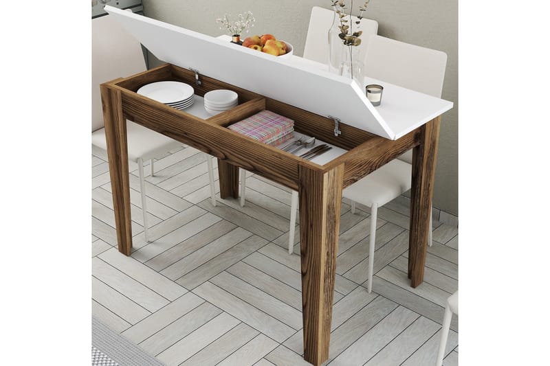 Levents Spisebord 110x72 cm Brun/Hvit - Hanah Home - Møbler - Bord - Spisebord & kjøkkenbord