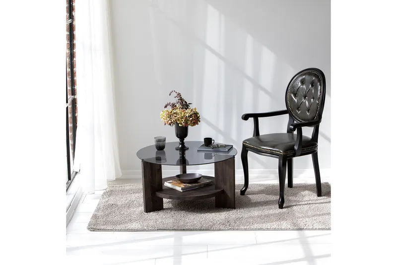 Mumondo Sofabord 75 cm Svart/Mørkebrun - Hanah Home - Møbler - Bord - Sofabord