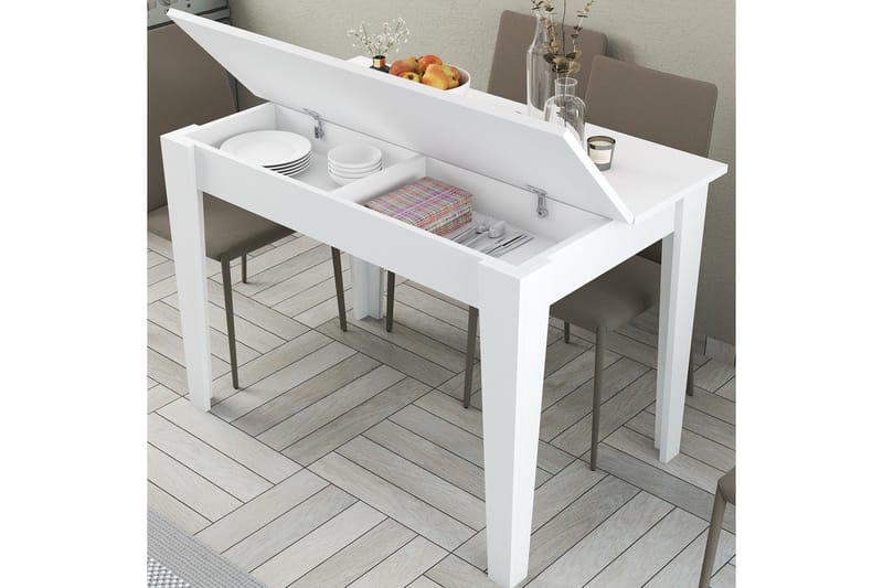 Levents Spisebord 110x72 cm Hvit - Hanah Home - Møbler - Bord - Spisebord & kjøkkenbord