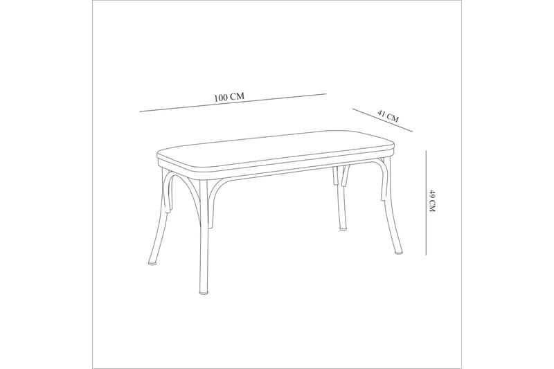 Oliver Spisebord 120x75 cm + 2 stk Spisestoler + Benk Hvit/Brun - Hanah Home - Møbler - Bord - Spisegrupper