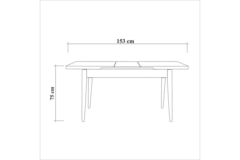 Oliver Spisebord 120x75 cm + 2 stk Spisestoler + Benk Hvit/Brun - Hanah Home - Møbler - Bord - Spisegrupper
