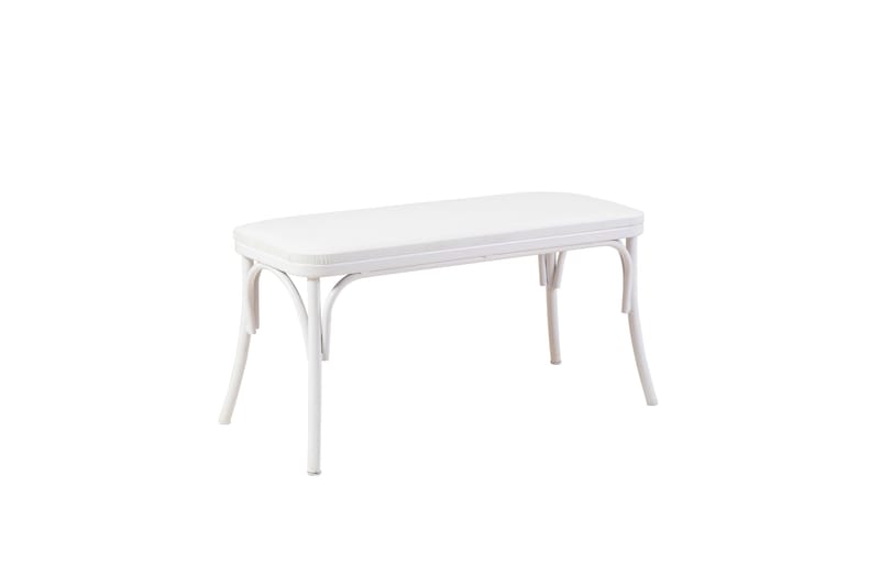 Oliver Spisebord 120x75 cm + 4 stk Spisestoler + Benk Hvit/Brun - Hanah Home - Møbler - Bord - Spisegrupper