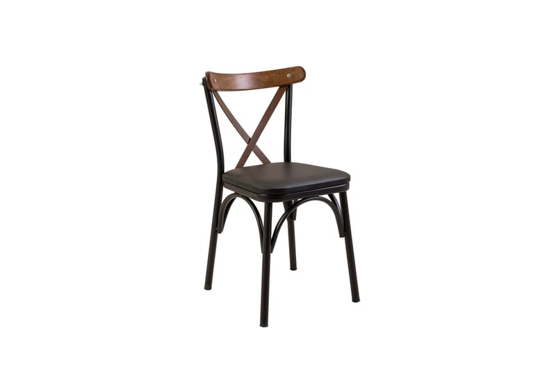 Oliver Spisebord 120x75 cm + 4 stk Spisestoler Svart/Brun - Hanah Home - Møbler - Bord - Spisegrupper