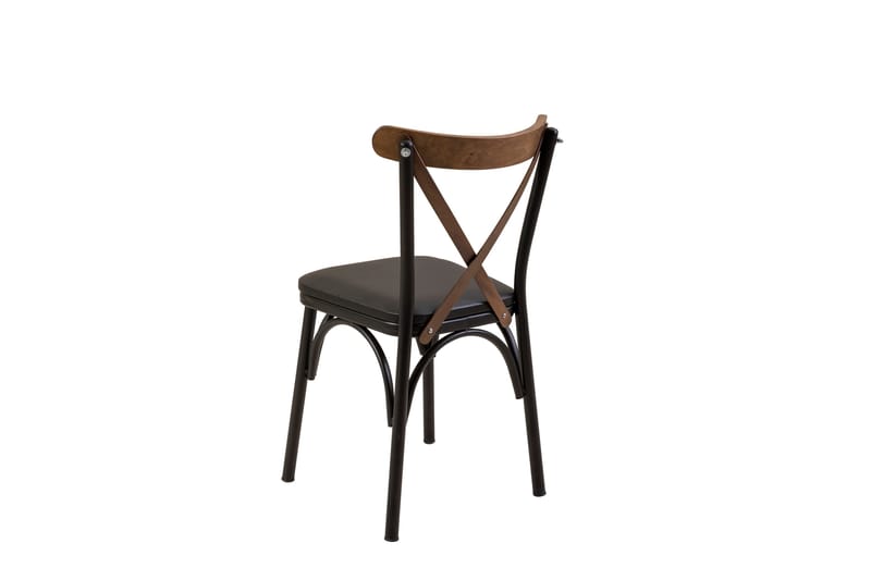 Oliver Spisebord 120x75 cm + 4 stk Spisestoler Svart/Brun - Hanah Home - Møbler - Bord - Spisegrupper