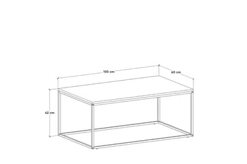 Ajmit Sofabord 100x60 cm Brun/Svart - Hanah Home - Møbler - Bord - Sofabord