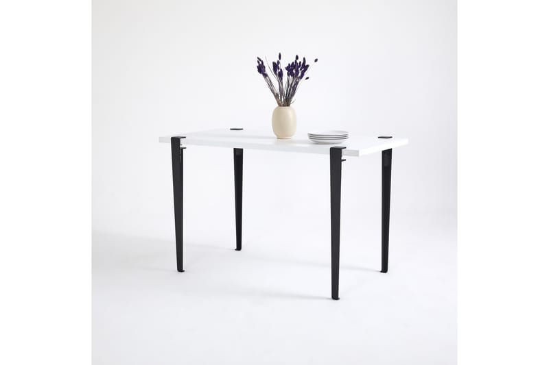 Eurotas Spisebord 120x60 cm Hvit/Svart - Hanah Home - Møbler - Bord - Spisebord & kjøkkenbord