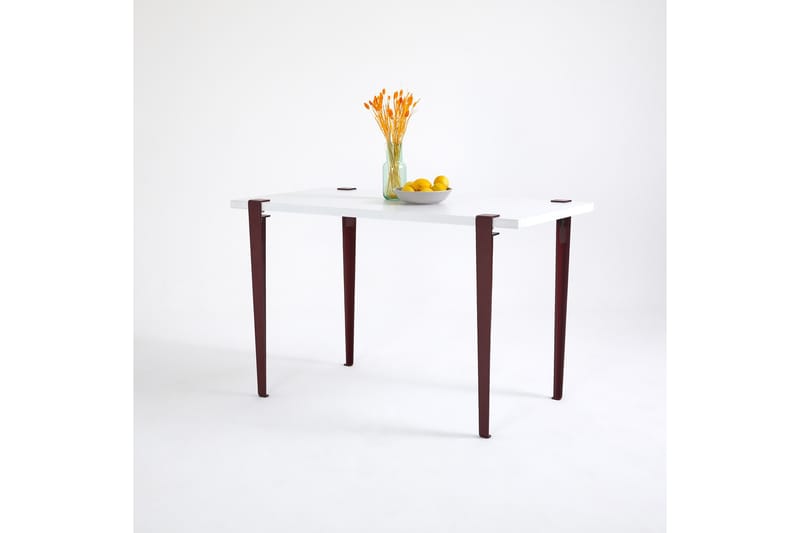 Eurotas Spisebord 120x60 cm Hvit/Rød - Hanah Home - Møbler - Bord - Spisebord & kjøkkenbord