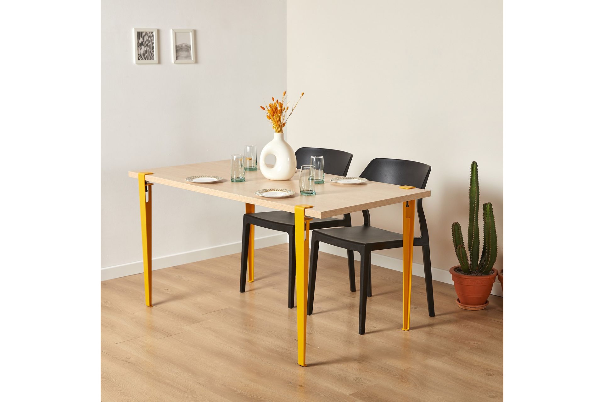 Eurotas Spisebord 120x60 cm Brun/Gul - Hanah Home - Møbler - Bord - Spisebord & kjøkkenbord