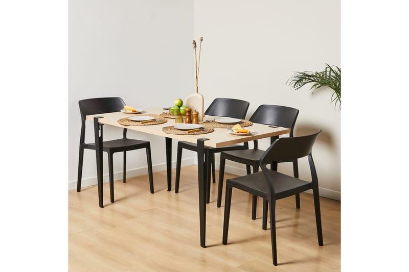 Pineios Spisebord 150x75 cm Brun/Svart - Hanah Home - Møbler - Bord - Spisebord & kjøkkenbord