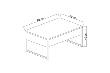 Luxe Sofabord 90x40 cm Hvit/Gull - Hanah Home - Møbler - Bord - Sofabord