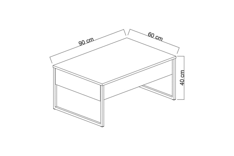 Luxe Sofabord 90x40 cm Hvit/Svart - Hanah Home - Møbler - Bord - Sofabord