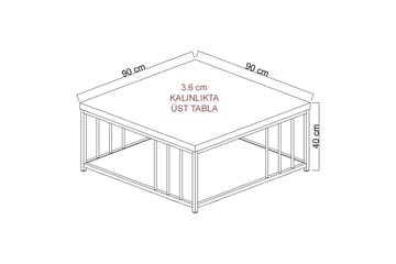 Zenn Sofabord 90x90 cm Svart/Gull - Hanah Home - Møbler - Bord - Sofabord