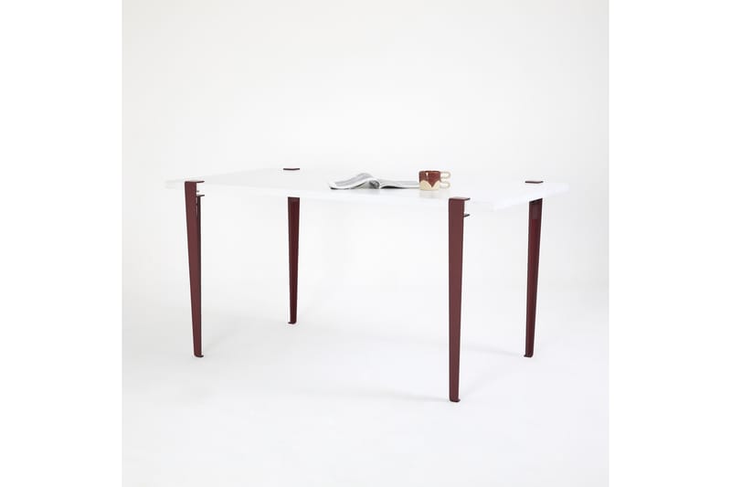 Pineios Spisebord 150x75 cm Hvit/Rød - Hanah Home - Møbler - Bord - Spisebord & kjøkkenbord