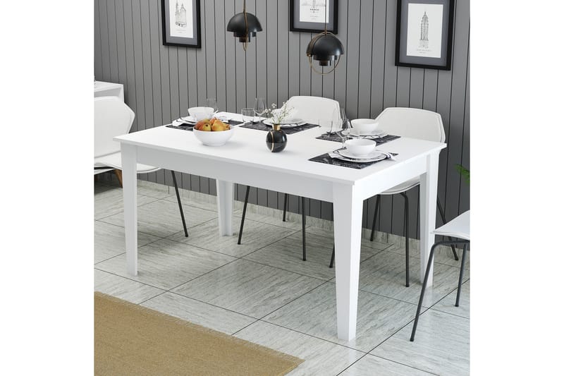 Lissione Spisebord 145x88 cm Hvit - Hanah Home - Møbler - Bord - Spisebord & kjøkkenbord