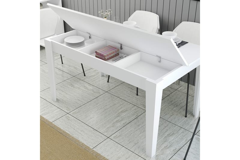 Lissione Spisebord 145x88 cm Hvit - Hanah Home - Møbler - Bord - Spisebord & kjøkkenbord