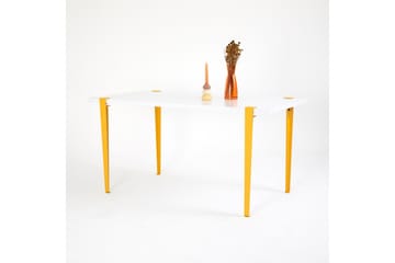 Pineios Spisebord 150x75 cm Hvit/Gul - Hanah Home - Møbler - Bord - Spisebord & kjøkkenbord