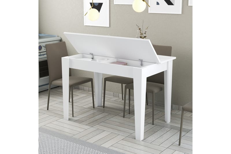 Levents Spisebord 110x72 cm Hvit - Hanah Home - Møbler - Bord - Spisebord & kjøkkenbord
