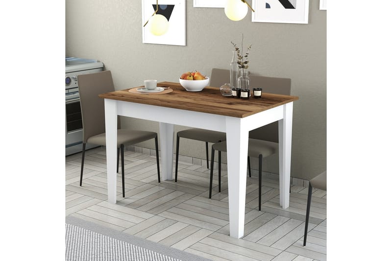 Levents Spisebord 110x72 cm Brun/Hvit - Hanah Home - Møbler - Bord - Spisebord & kjøkkenbord