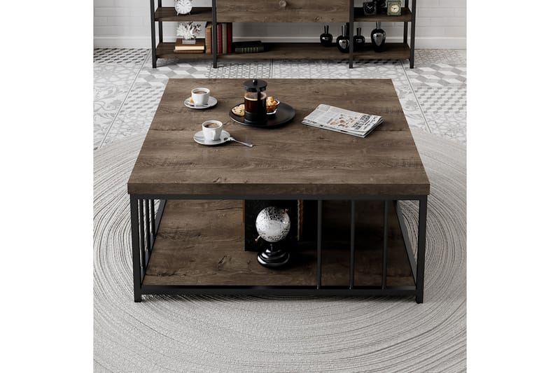Zenn Sofabord 90x90 cm Brun/Svart - Hanah Home - Møbler - Bord - Sofabord