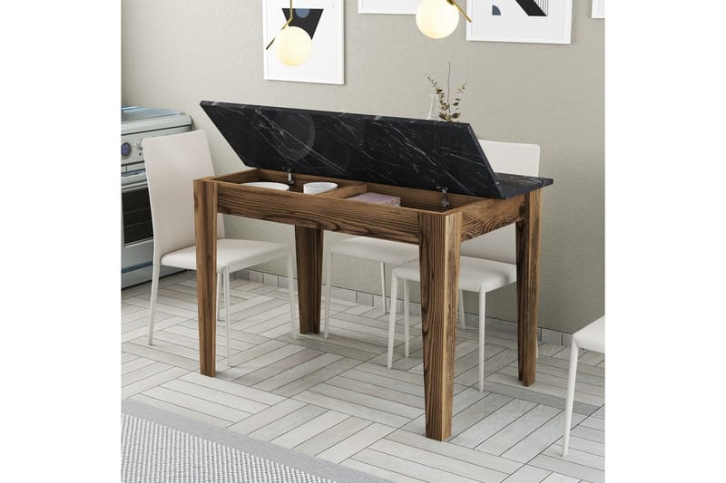 Levents Spisebord 110x72 cm Brun/Svart - Hanah Home - Møbler - Bord - Spisebord & kjøkkenbord